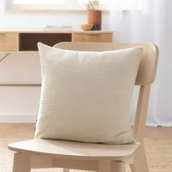 EMINZA Housse de coussin carrée coton tissé (40 x 40 cm) Léa pampa Beige Best