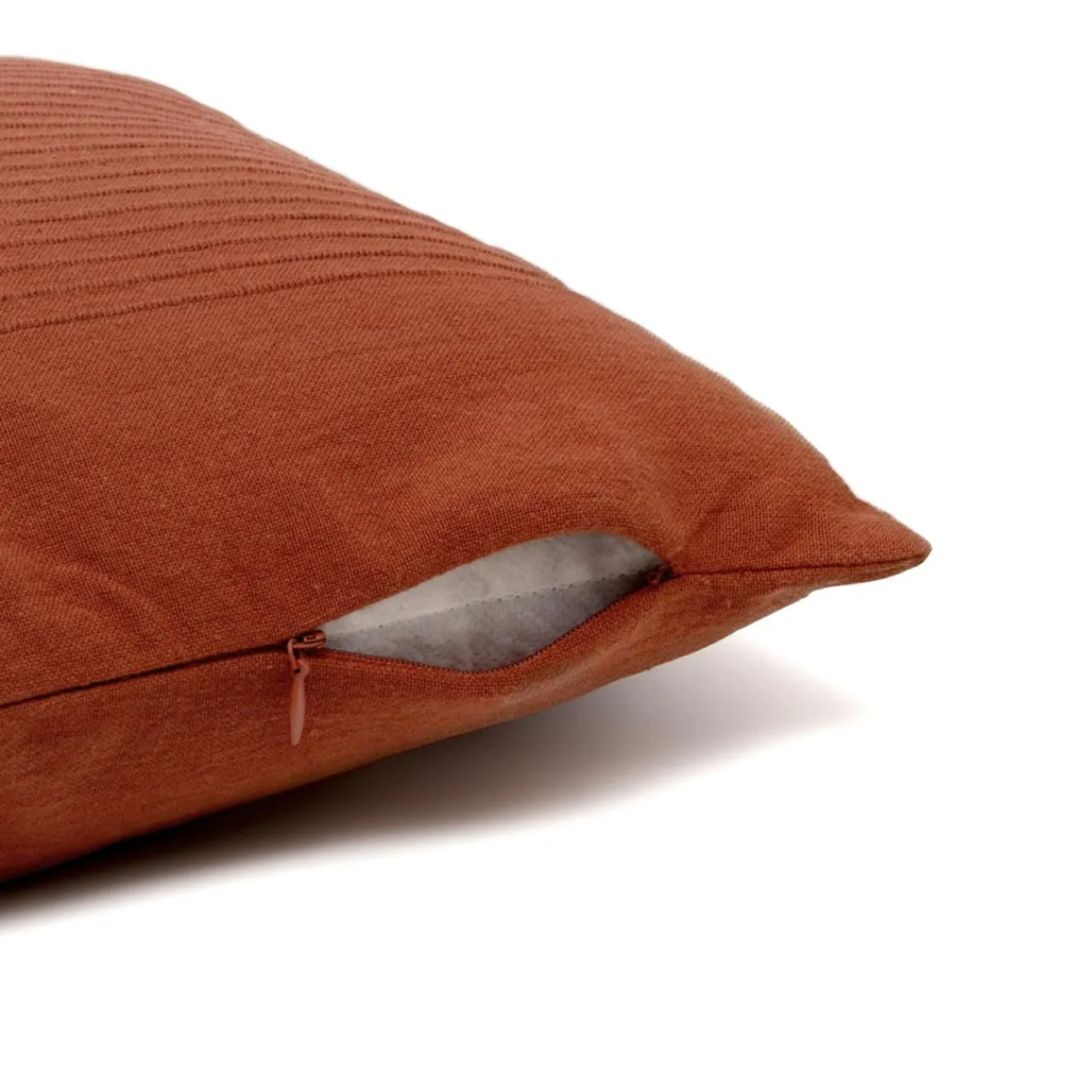 EMINZA Housse de coussin carrée coton tissé (40 x 40 cm) Léa Terracotta Clearance