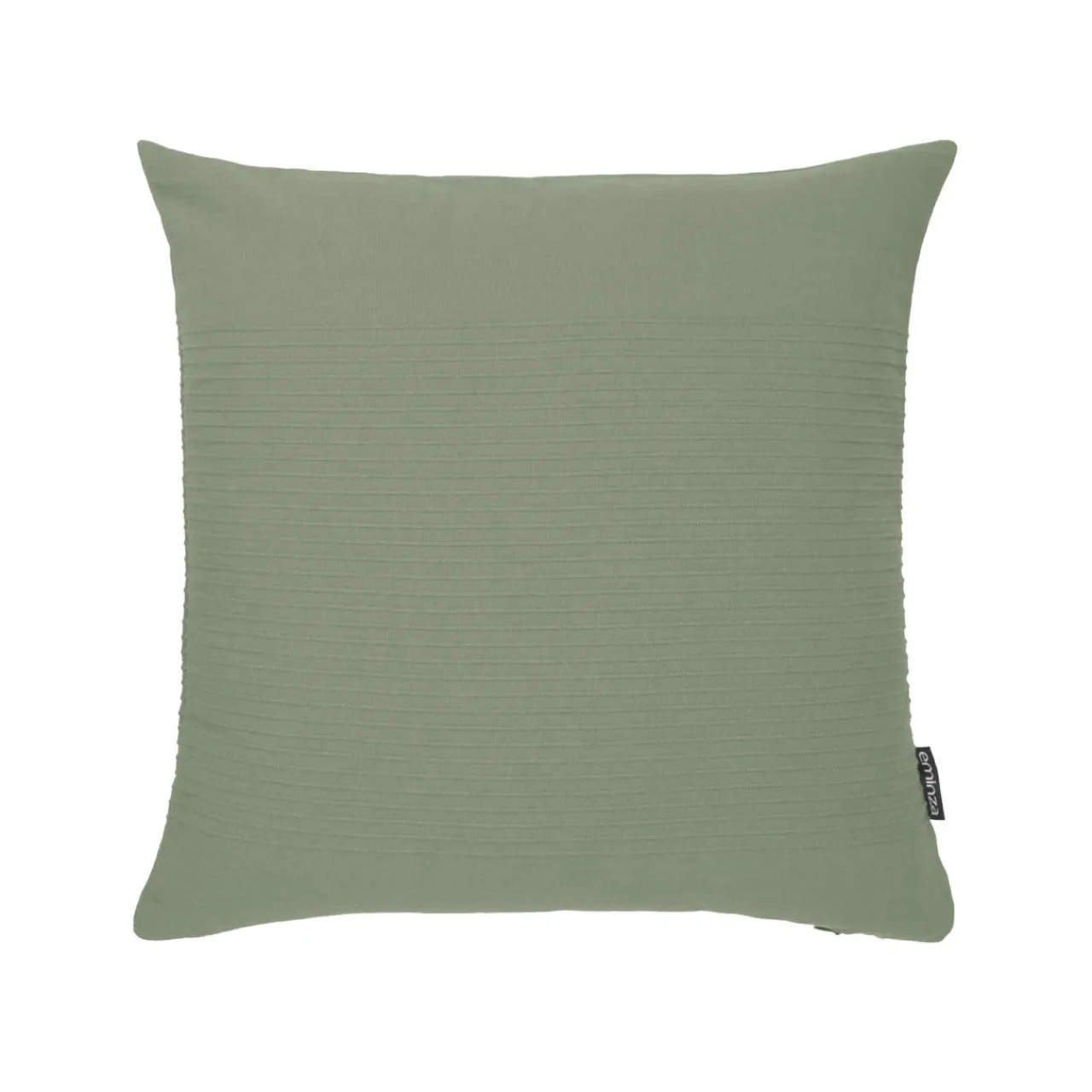 EMINZA Housse de coussin carrée coton tissé (40 x 40 cm) Léa Vert romarin
