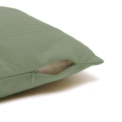 EMINZA Housse de coussin carrée coton tissé (40 x 40 cm) Léa Vert romarin