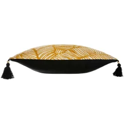 ATMOSPHERA Housse de coussin carrée coton (40 x 40 cm) Tropik Jaune ocre Clearance