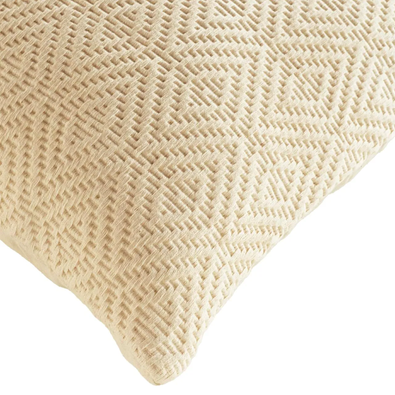 douceur d'intu017drieur Housse de coussin carrée en coton (40 x 40 cm) Sylvia Ecru