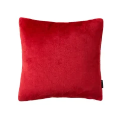 EMINZA Housse de coussin carrée flanelle (45 x 45 cm) Didou Rouge Online