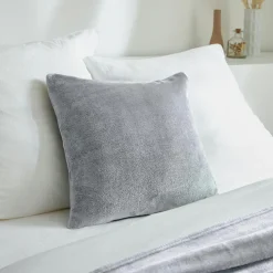 EMINZA Housse de coussin carrée flanelle (45 x 45 cm) Didou Gris clair Best