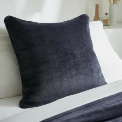 EMINZA Housse de coussin carrée flanelle (60 x 60 cm) Didou Gris Anthracite Outlet