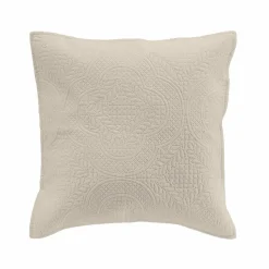DOUCEUR D'INTERIEUR Housse de coussin carrée microfibre (40 x 40 cm) Romane Taupe Discount