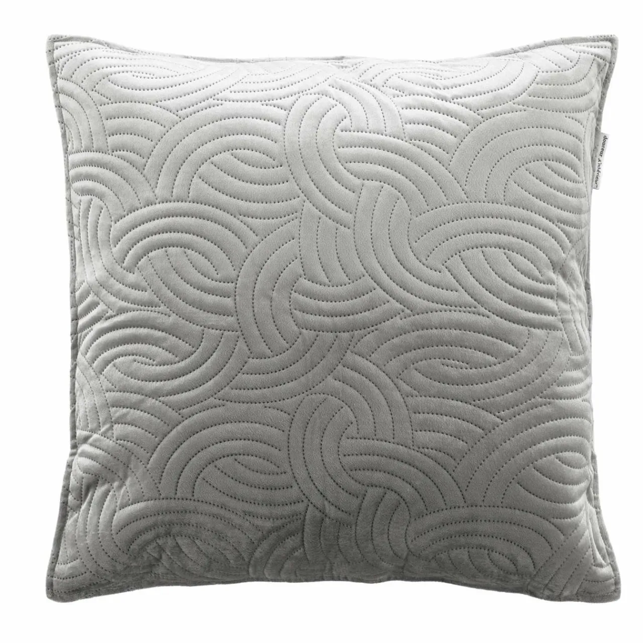 DOUCEUR D'INTERIEUR Housse de coussin carrée velours (60 x 60 cm) Solange e Gris Sale