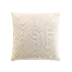 douceur d'intu017drieur Housse de coussin carrée velours (40 x 40 cm) Circles Ecru Online