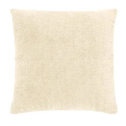 douceur d'intu017drieur Housse de coussin carrée velours chenille en relief (40 x 40 cm) Leo Ecru Online