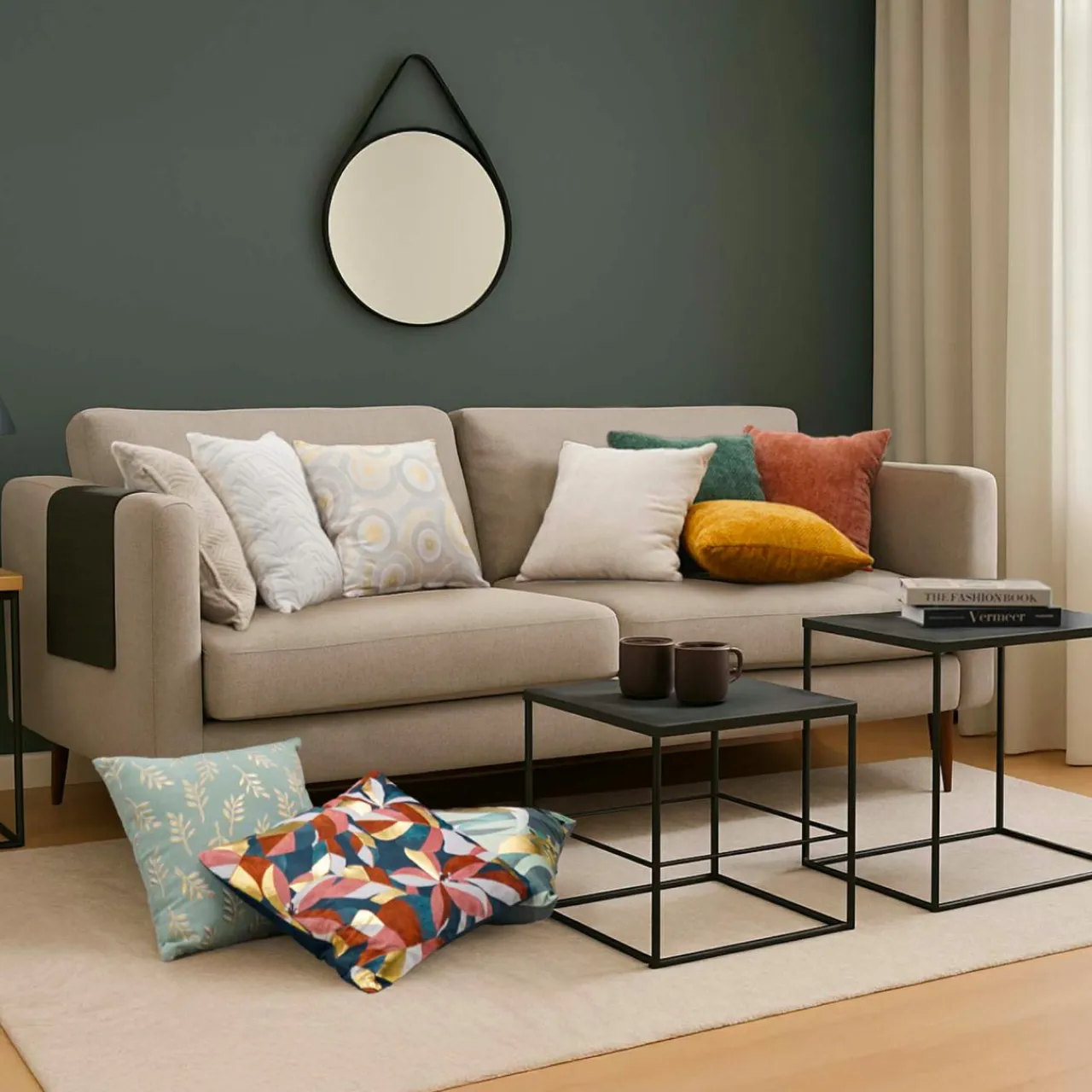 douceur d'intu017drieur Housse de coussin carrée velours chenille en relief (40 x 40 cm) Leo Ecru Online