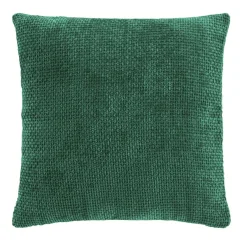 douceur d'intu017drieur Housse de coussin carrée velours chenille (40 x 40 cm) Leo cédre Vert Hot
