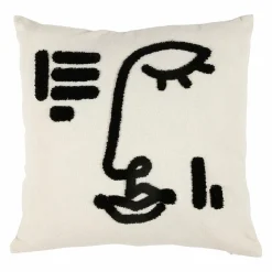 OSTARIA Housse de coussin carrée (40 x 40 cm) Portrait he Blanc Clearance