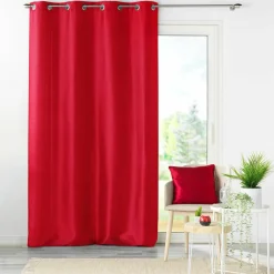 DOUCEUR D'INTERIEUR Housse de coussin carrée (40 x 40 cm) Shantung Shana Rouge Sale