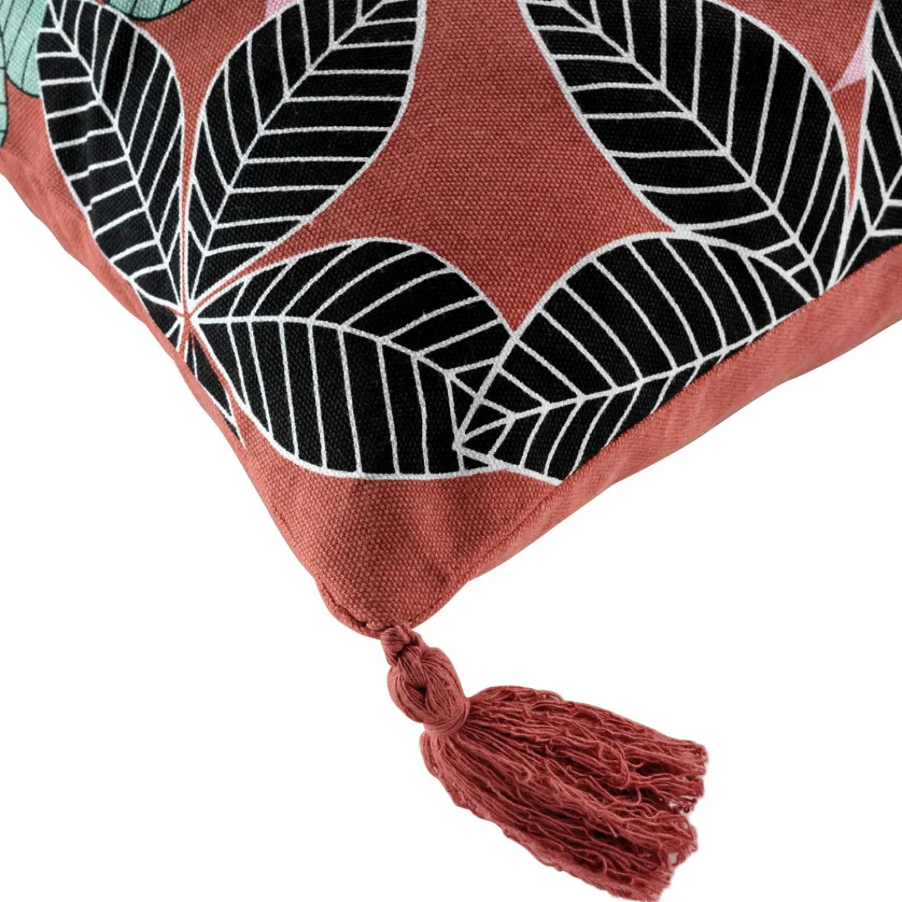 DOUCEUR D'INTERIEUR Housse de coussin coton pompons (40 x 40 cm) Wallis Rose Outlet