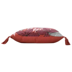 DOUCEUR D'INTERIEUR Housse de coussin coton pompons (40 x 40 cm) Wallis Rose Outlet