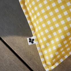 EMINZA Housse de coussin extérieur carrée (45 x 45 cm) Vickie Jaune Vichy jaune Sale