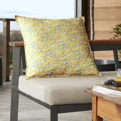 L'effet papillon Housse de coussin extérieur carrée (60 x 60 cm) Manon Jaune Clearance