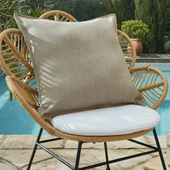 L'effet papillon Housse de coussin extérieur carrée (60 x 60 cm) Naia Beige Sable Sale