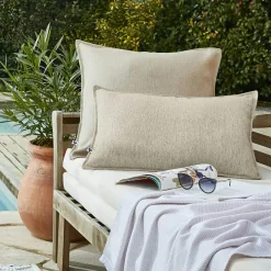 L'effet papillon Housse de coussin extérieur carrée (60 x 60 cm) Naia Beige Sable Sale