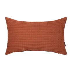 EMINZA Housse de coussin rectangulaire coton nid d'abeille (30 x 50 cm) Maya Terracotta