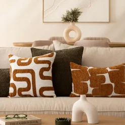 Atmosphera, cru017dateur d'intu017drieur Housse de coussin rectangulaire (30 x 50 cm) Jeni Marron Best