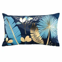 DOUCEUR D'INTERIEUR Housse de coussin rectangulaire velours (30 x 50 cm) Prusseor e Bleu Outlet