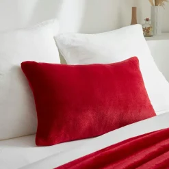EMINZA Housse de coussin rectangulaire flanelle (40 x 60 cm) Didou Rouge Discount
