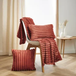 EMINZA Housse de coussin rectangulaire flanelle (30 x 50 cm) Dune Terracotta Online