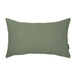 EMINZA Housse de coussin rectangulaire coton nid d'abeille (30 x 50 cm) Maya Vert romarin Clearance