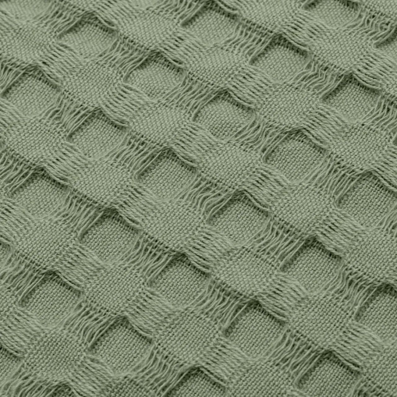 EMINZA Housse de coussin rectangulaire coton nid d'abeille (30 x 50 cm) Maya Vert romarin Clearance
