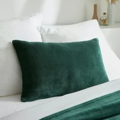 EMINZA Housse de coussin rectangulaire flanelle (40 x 60 cm) Didou e Vert