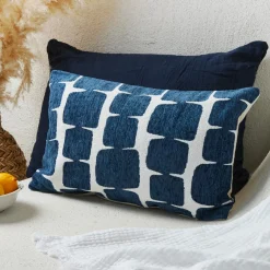 Atmosphera, cru017dateur d'intu017drieur Housse de coussin rectangulaire (30 x 50 cm) Jeni e Bleu Sale