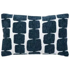 Atmosphera, cru017dateur d'intu017drieur Housse de coussin rectangulaire (30 x 50 cm) Jeni e Bleu Sale