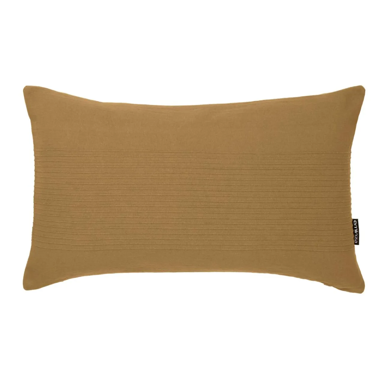 EMINZA Housse de coussin rectangulaire coton tissé (30 x 50 cm) Léa Camel