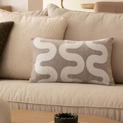 Atmosphera, cru017dateur d'intu017drieur Housse de coussin rectangulaire (30 x 50 cm) Jeni Beige Sale