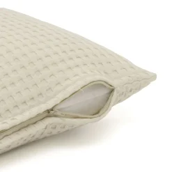 EMINZA Housse de coussin rectangulaire coton nid d'abeille (30 x 50 cm) Maya pampa Beige Best