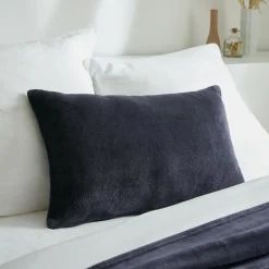 EMINZA Housse de coussin rectangulaire flanelle (40 x 60 cm) Didou Gris Anthracite Outlet