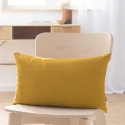 EMINZA Housse de coussin rectangulaire coton tissé (30 x 50 cm) Léa Jaune safran Outlet