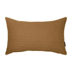 EMINZA Housse de coussin rectangulaire coton nid d'abeille (30 x 50 cm) Maya Camel Hot