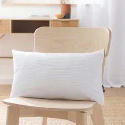 EMINZA Housse de coussin rectangulaire coton tissé (30 x 50 cm) Léa he Blanc Outlet