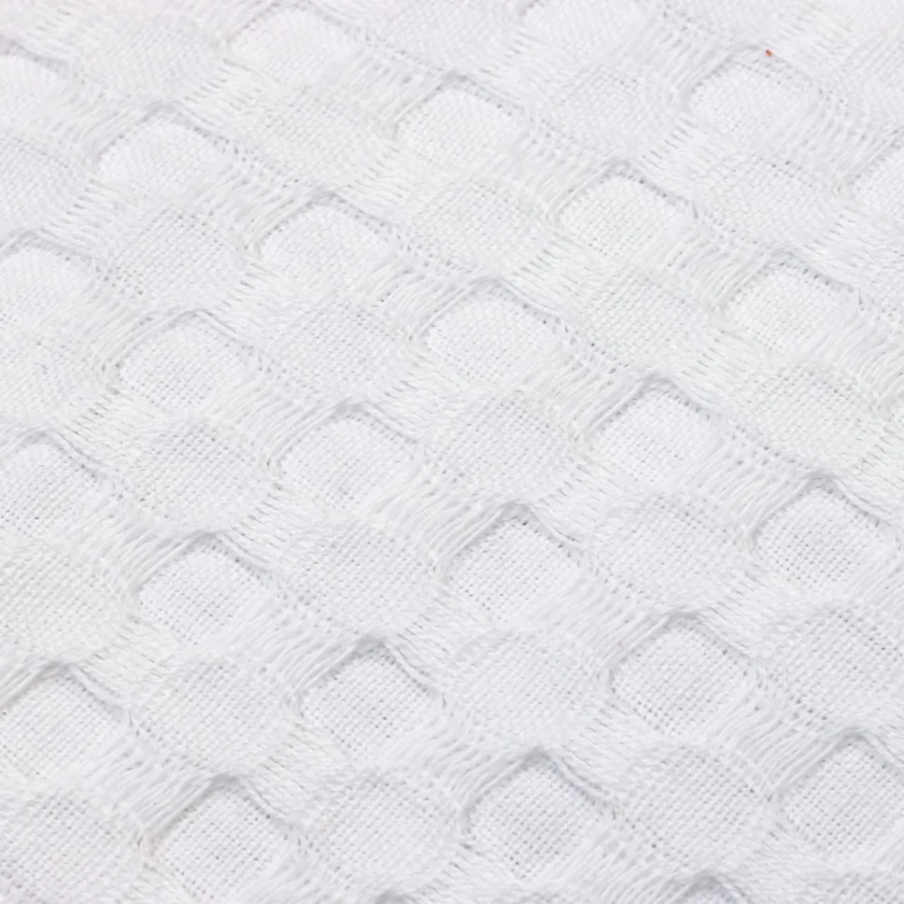 EMINZA Housse de coussin rectangulaire coton nid d'abeille (30 x 50 cm) Maya he Blanc