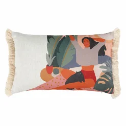 OSTARIA Housse de coussin rectangulaire (30 x 50 cm) Nature Multicolore Sale
