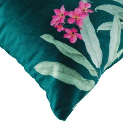 DOUCEUR D'INTERIEUR Housse de coussin velours (40 x 40 cm) Paolina Bleu canard Outlet