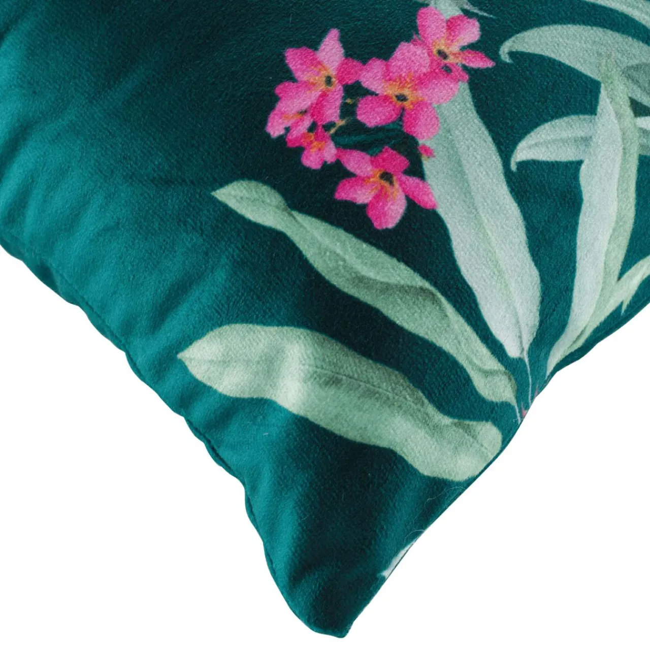 DOUCEUR D'INTERIEUR Housse de coussin velours (40 x 40 cm) Paolina Bleu canard Outlet