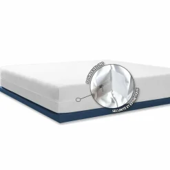 BLEU CALIN Housse de matelas intégrale anti-punaises de lit (90 x 190 cm) Ombeline he Blanc Discount