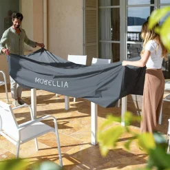 MOBELLIA Housse de protection Imperméable XL pour Table rectangulaire (308 x 190 cm) Gris Best