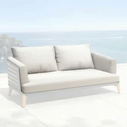 MOBELLIA Housses de coussin de remplacement pour Canapé 2 places Monte Carlo Gris clair Hot