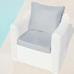MOBELLIA Housses de coussin de remplacement pour Fauteuil Calvi Gris clair Best