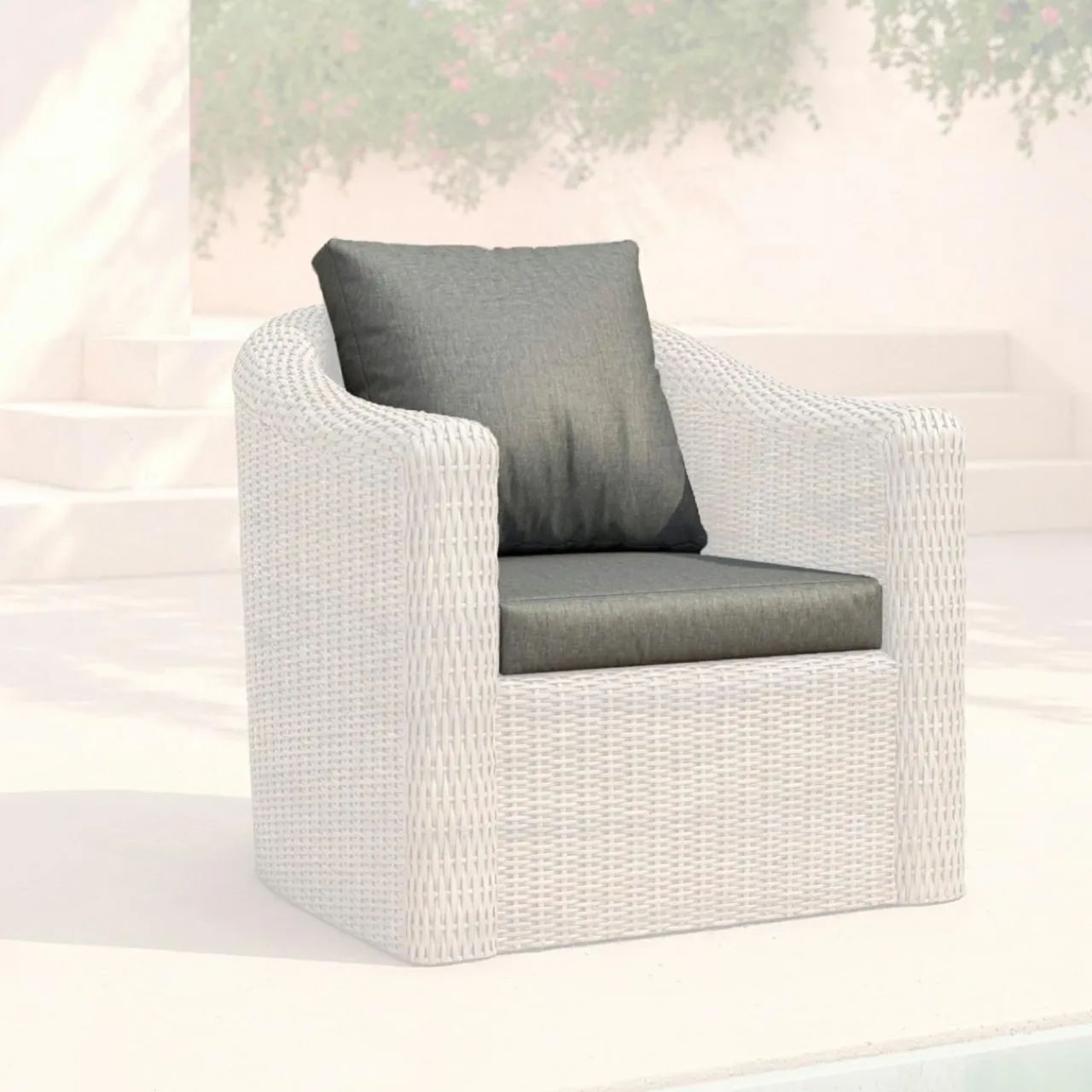 MOBELLIA Housses de coussin de remplacement pour Fauteuil Calvi Gris foncé Discount