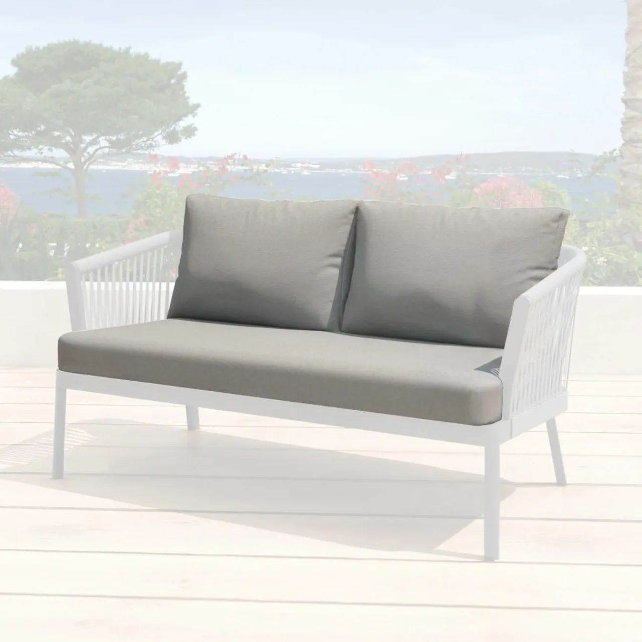 MOBELLIA Housses de coussin de remplacement pour Canapé 2 places Amalfi Gris Anthracite Clearance